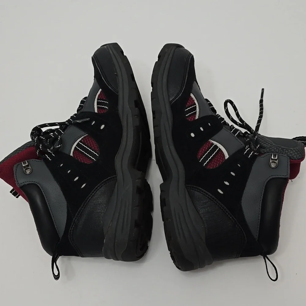Lands' End Men's Hiking Boots Gray Black Red Size 8.5 D